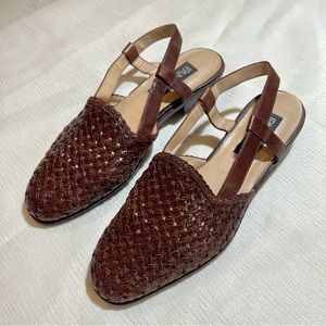 ipanema brown leather sling back sandals